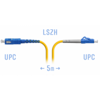 Патчкорд оптический LCUPC-SCUPC SM Simplex 5 метров PVC 2мм
