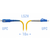 Патчкорд оптический LCUPC-SCUPC SM Simplex 10 метров PVC 2мм