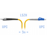 Патчкорд оптический FCUPC-LCUPC SM Simplex 3 метра LSZH 3мм