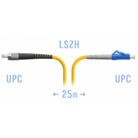 Патчкорд оптический FCUPC-LCUPC SM Duplex 25 метров LSZH 3мм