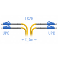 Патчкорд оптический LCUPC SM Duplex 05 метра LSZH 3мм